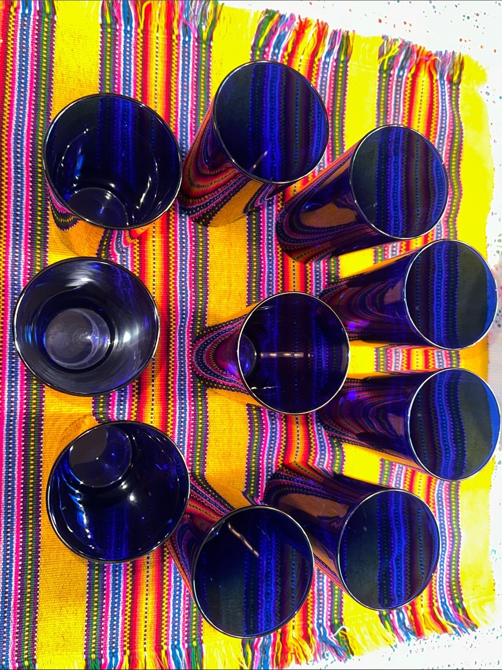 Cobalt Blue Glass Tumbler Set - Durable Everyday Drinkware